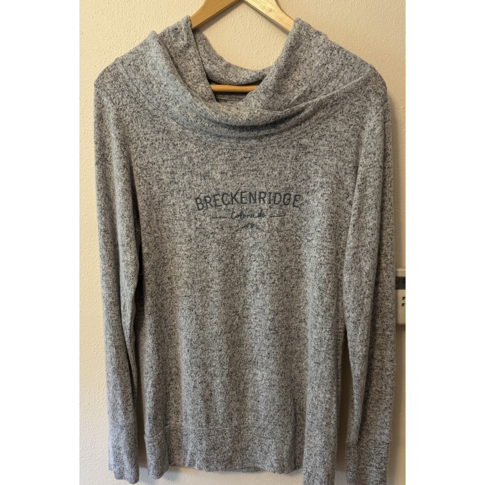 Artisans Gray Breckenridge Colorado Cowl Neck Pullover Sweater women's sz S